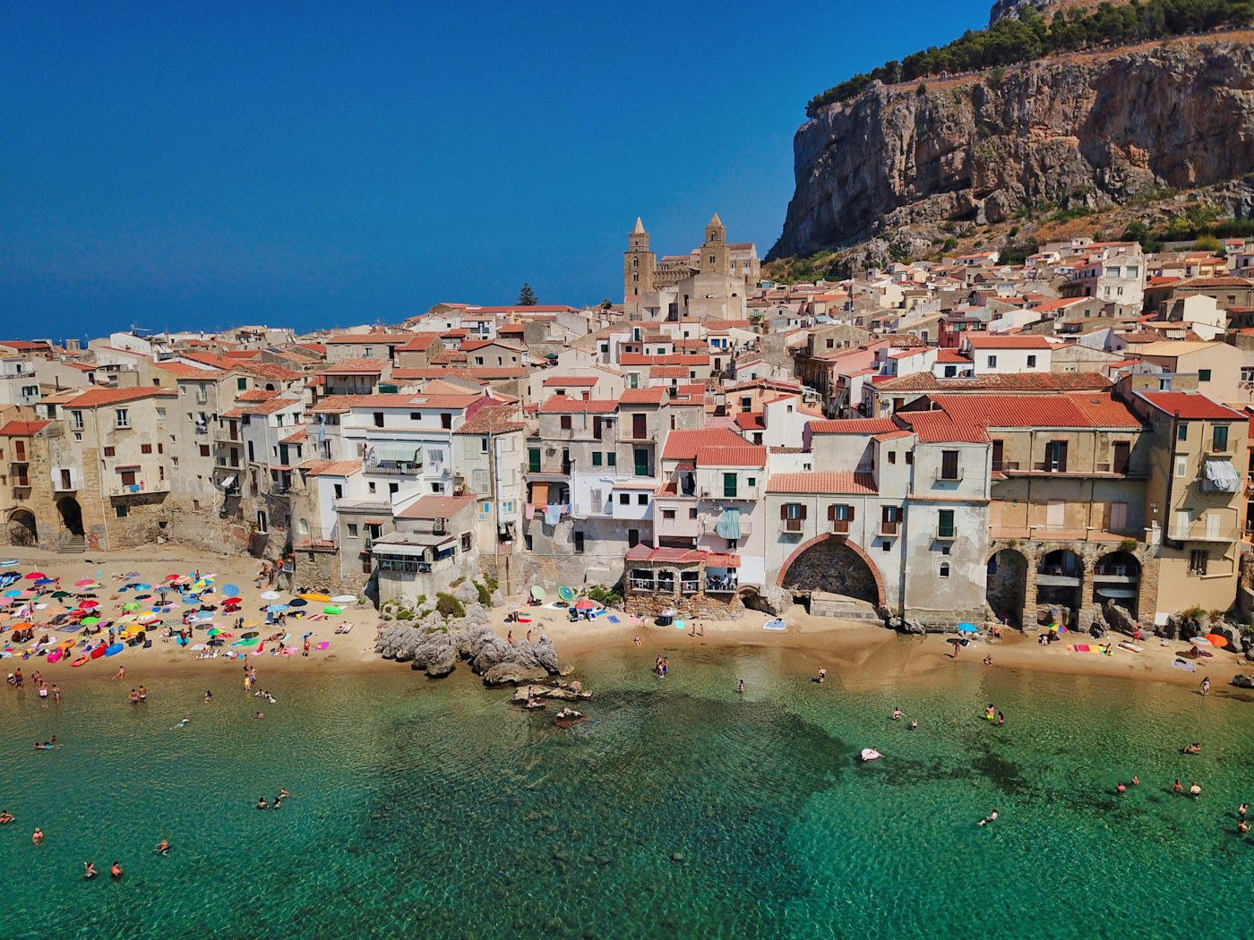 Coastal town of Cefalu in Sicily