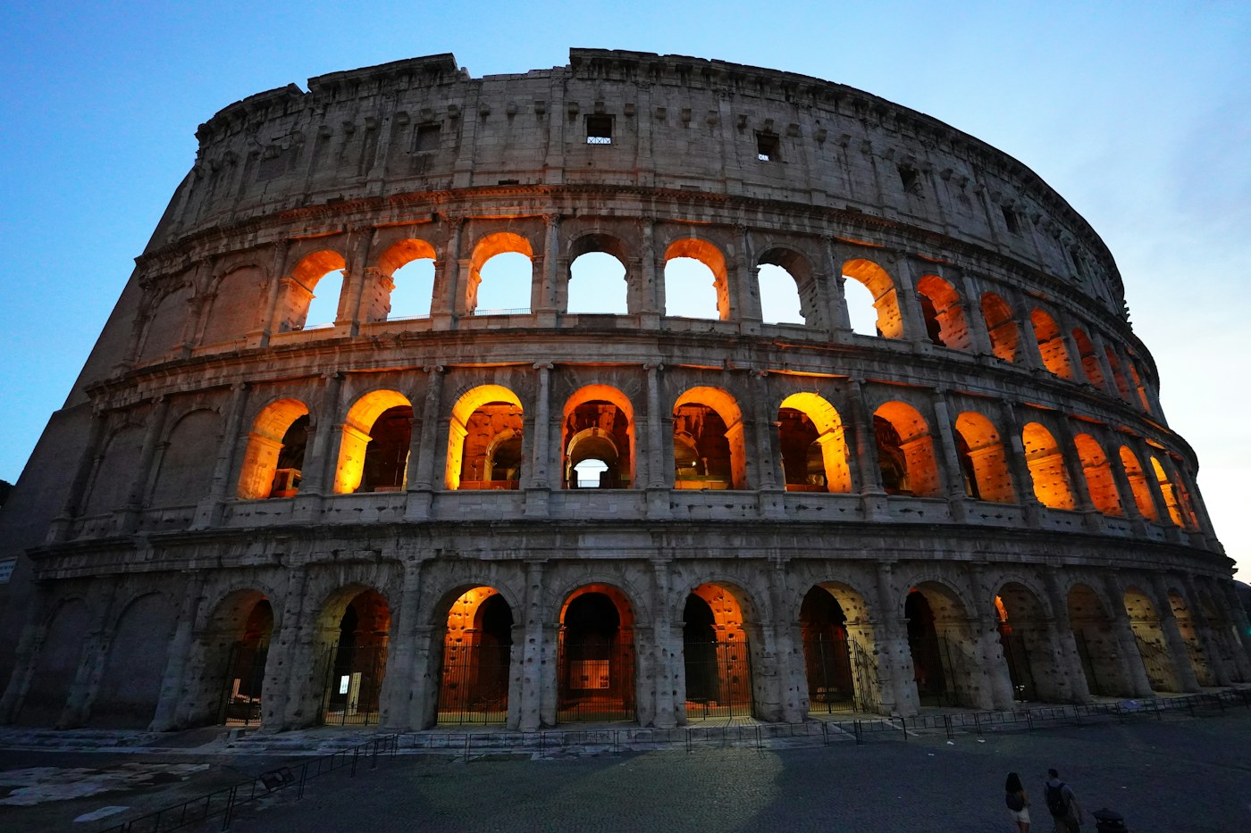 The Colosseum in Rome at dusk
